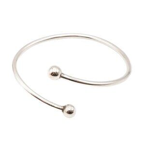 Sterling Silver Flex Charm Bangle Bracelet – 7.5 Inches With Removable End Cap